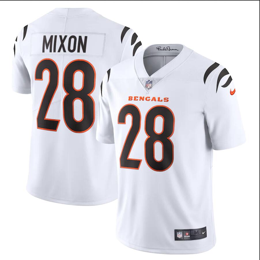 Men Cincinnati Bengals #28 Joe Mixon Nike White Vapor Limited NFL Jersey